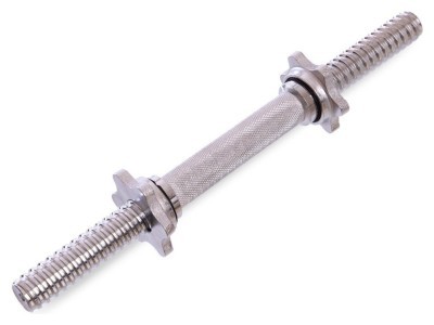 Гриф гантельный стальной хромированный с замками длина 35см ø25мм SHUANG CAI SPORTS TA-8050 (l-35см, d-25мм, вес 1,3кг, хром)