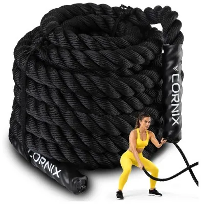 Канат тренировочный Cornix Battle Rope 12 м для кроссфита XR-0574 Black