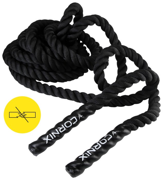 Канат тренировочный Cornix Battle Rope 12 м для кроссфита XR-0574 Black