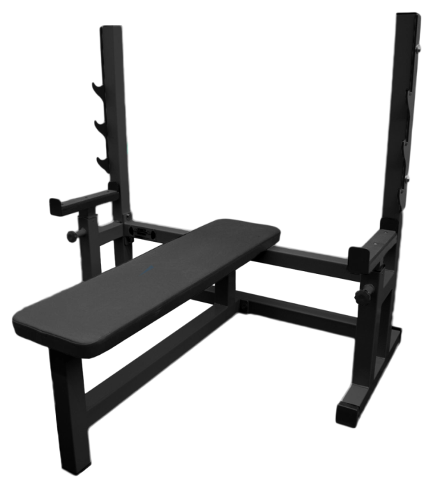 Крамниця для жиму горизонтальна зі страховкою, професійна серія до 300 кг, чорна, укр, укр