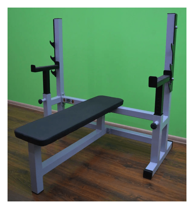 Крамниця для жиму горизонтальна зі страховкою, професійна серія до 300 кг, чорна