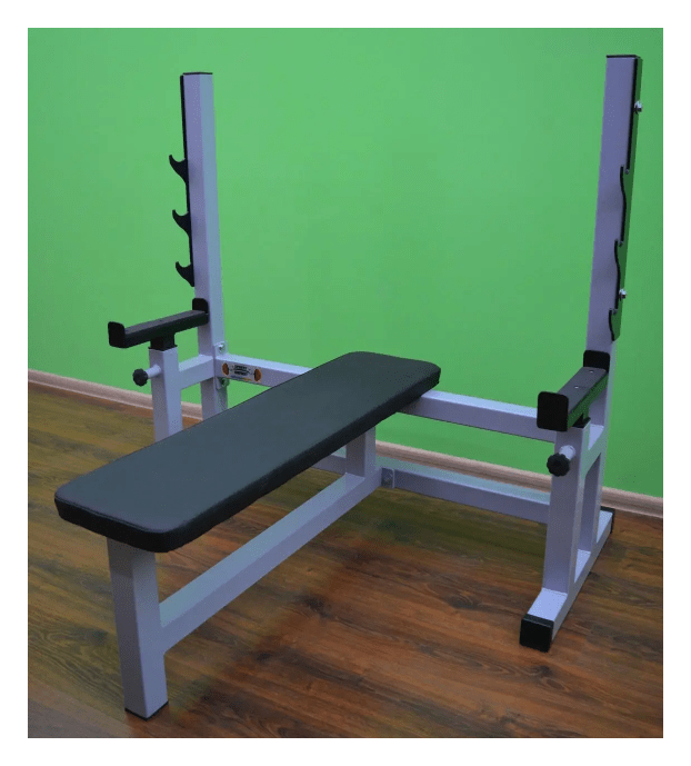 Крамниця для жиму горизонтальна зі страховкою, професійна серія до 300 кг, чорна