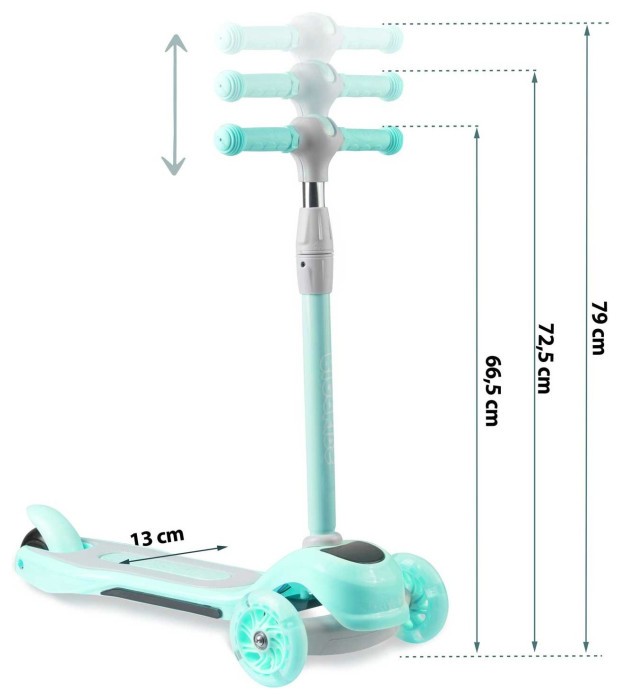 Детский самокат трехколесный Ricokids Piko мятный