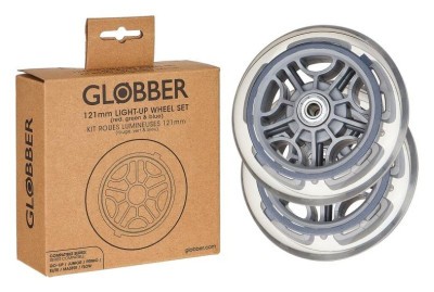 Набір коліс до самокатів GLOBBER серії GOUP/PRIMO/ELITE/MASTER ø121мм  світиться 3 кольори