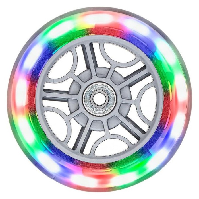Набір коліс до самокатів GLOBBER серії GOUP/PRIMO/ELITE/MASTER ø121мм  світиться 3 кольори