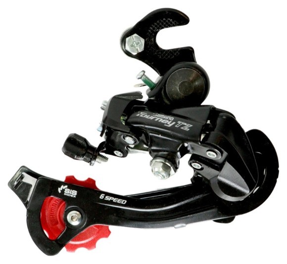 Перемикач задн. 7 швидк. під крюк чорний SHIMANO RD-TZ500В, укр