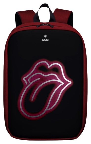 Рюкзак Sobi Pixel Max SB9703 Red з Pink екраном, укр