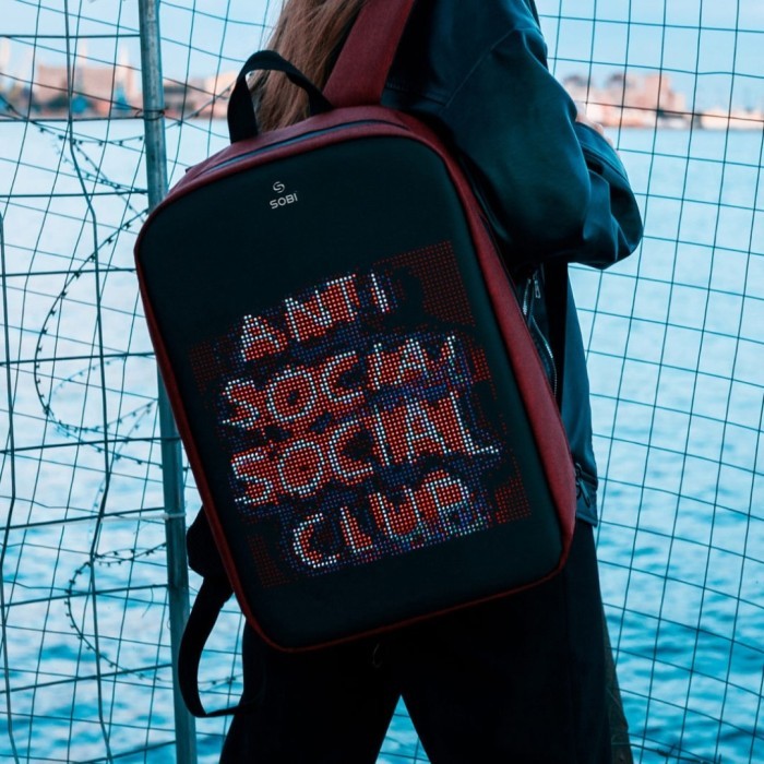 Рюкзак Sobi Pixel Max SB9703 Red с Pink экраном