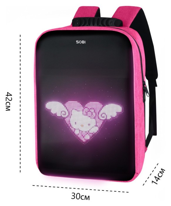 Рюкзак Sobi Pixel Max SB9703 Red с Pink экраном