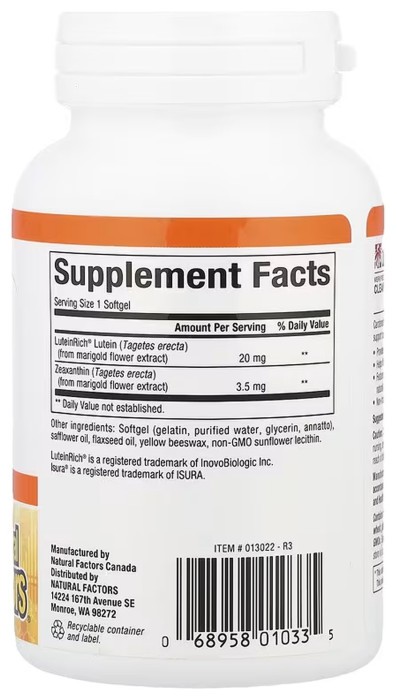 Lutein 20mg - 120 softgels