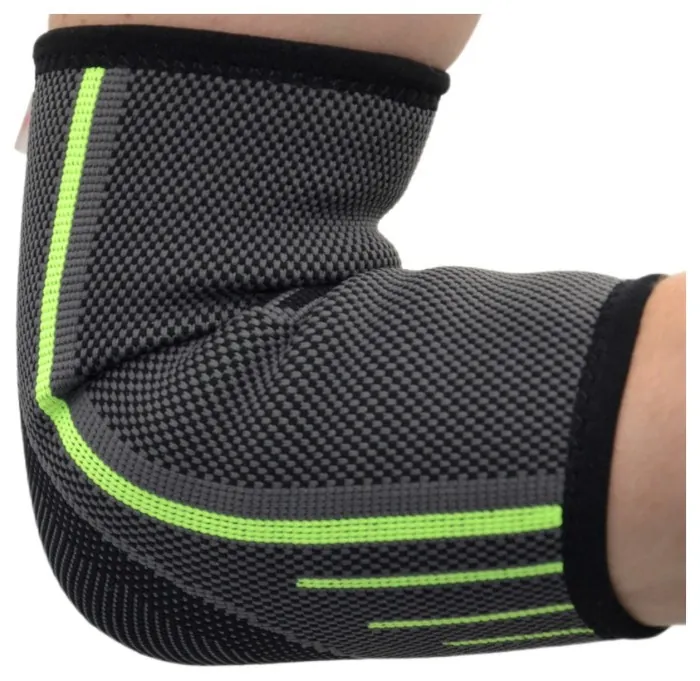 Компрессійний налокітник MadMax MFA-283 3D Compressive elbow support Dark grey/Neon green S