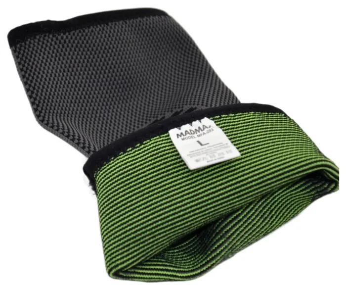 Компрессійний налокітник MadMax MFA-283 3D Compressive elbow support Dark grey/Neon green S