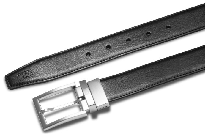 Ремінь чоловічий шкіряний Semi Line Black/Brown (P8231-0 M)