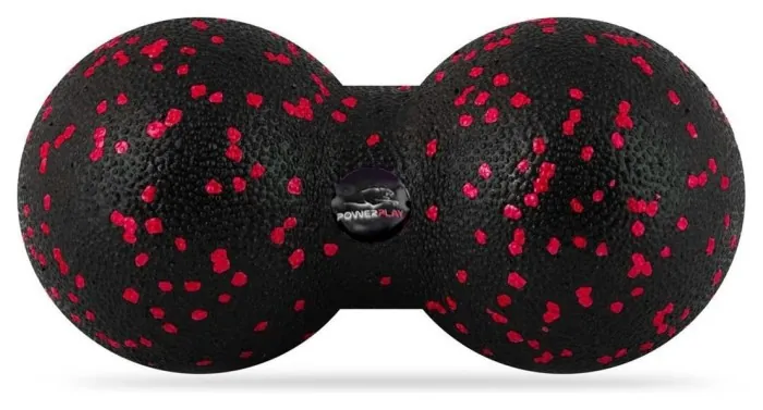 Массажный мяч двойной PowerPlay PP-4352 Epp foam peanut ball (d8*16cm.) Черно/Красный