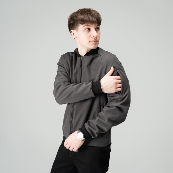 Бомбер Pobedov Thunder Темно-серый M OWbb3 167Mdge