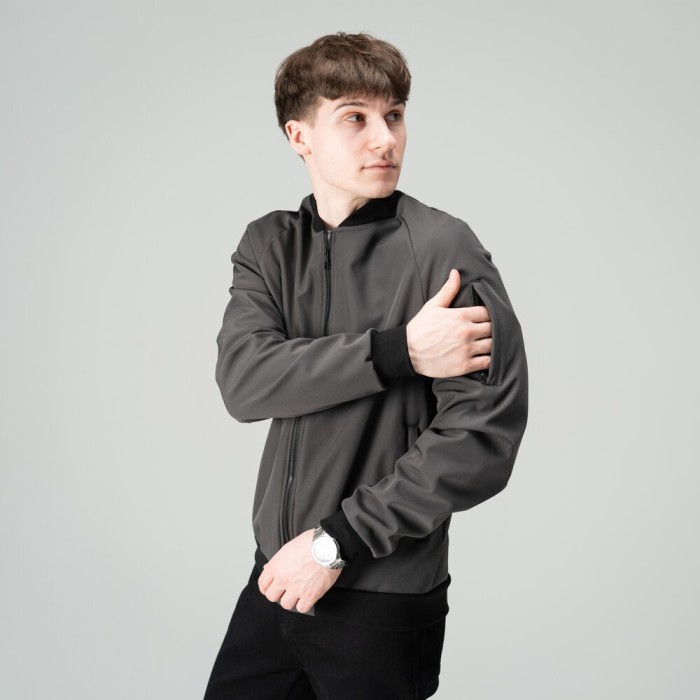 Бомбер Pobedov Thunder Темно-серый M OWbb3 167Mdge