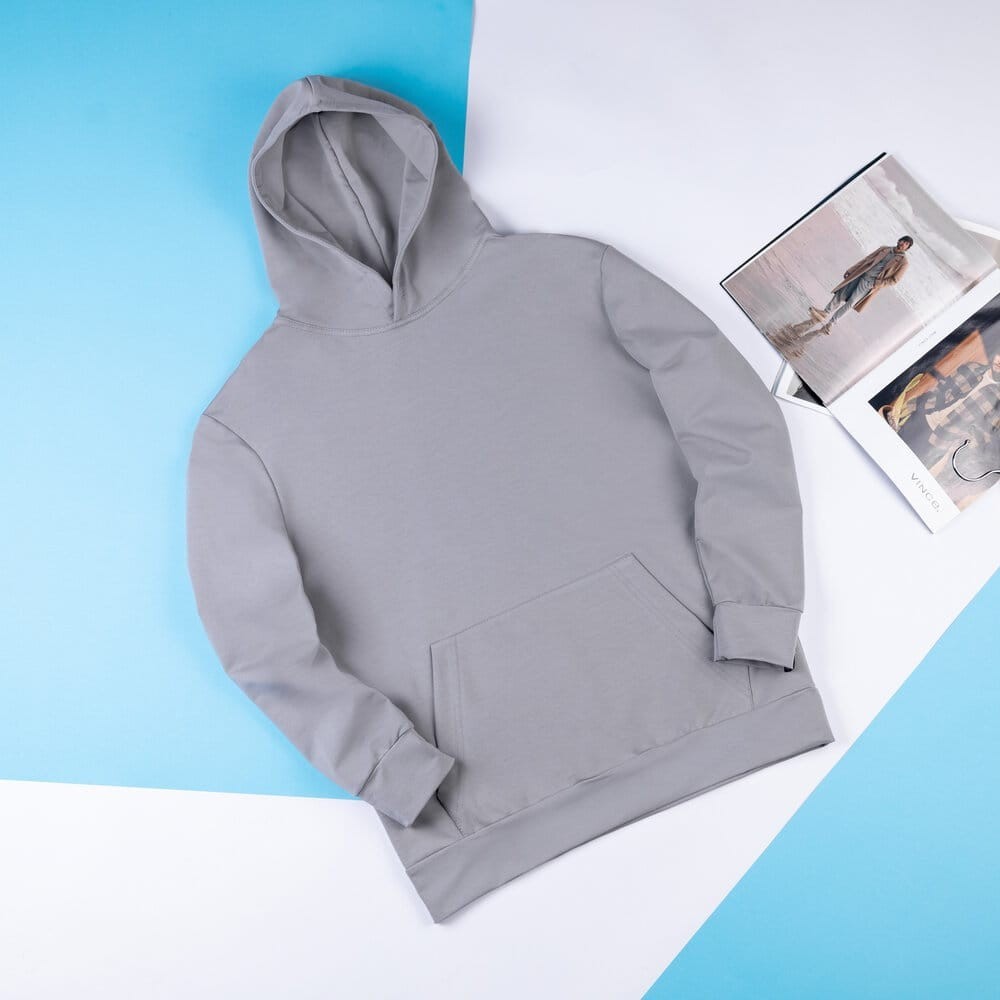 Чоловіче демісезонне худі з капюшоном сталеве Pobedov 001