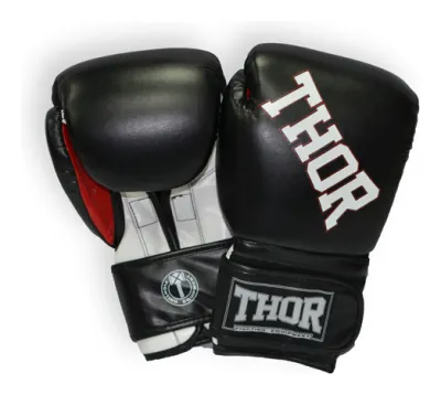 Перчатки боксерские THOR RING STAR 12oz / кожа / черно-бело-красные