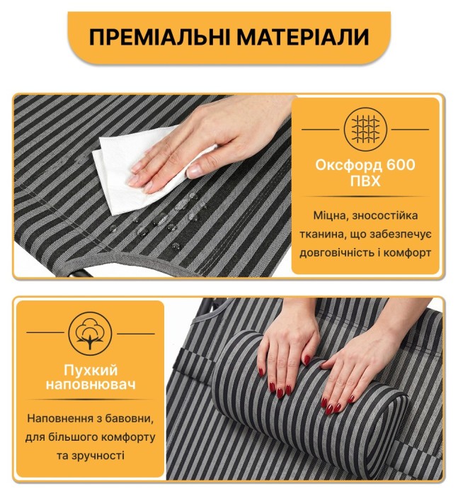 Розкладне крісло ліжко з подушкою LEOBRO Black (LB-1141)