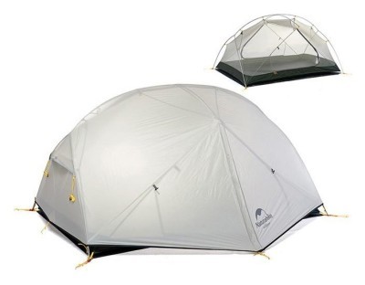 Намет надлегкий двомісний  з футпринтом Naturehike Mongar NH17T007-M, 20D, сiрий