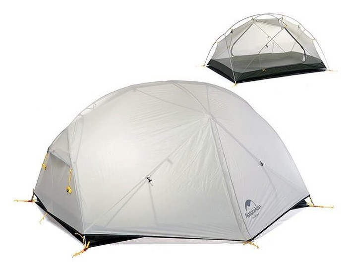 Намет надлегкий двомісний  з футпринтом Naturehike Mongar NH17T007-M, 20D, сiрий, укр, укр