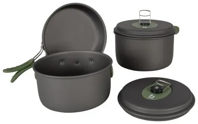 Набір посуду Bo-Camp Explorer 3 Pieces Hard Anodized Grey/Green (2200239)