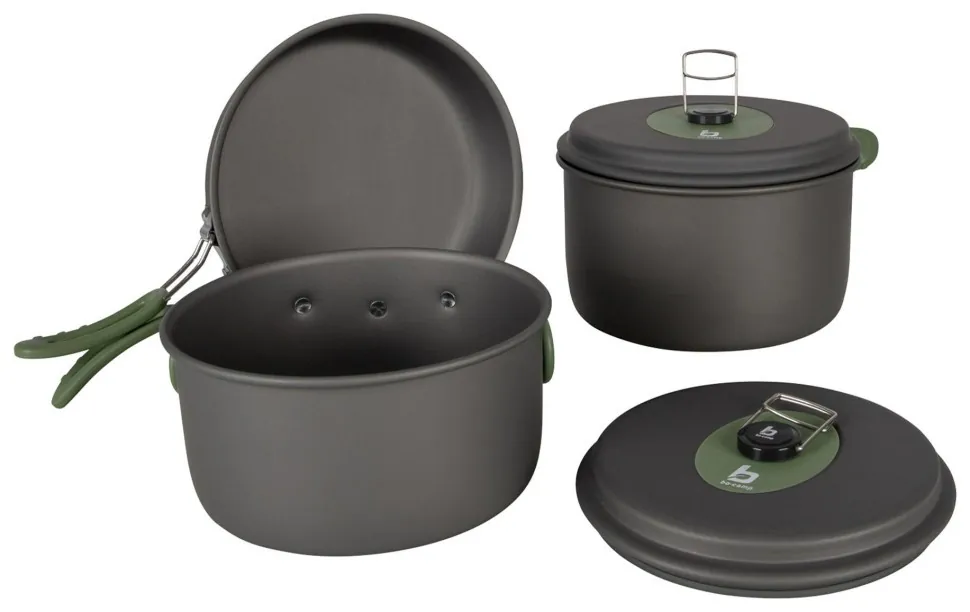 Набір посуду Bo-Camp Explorer 3 Pieces Hard Anodized Grey/Green (2200239) (DSM_DAS302732)