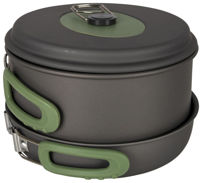 Набір посуду Bo-Camp Explorer 3 Pieces Hard Anodized Grey/Green (2200239)