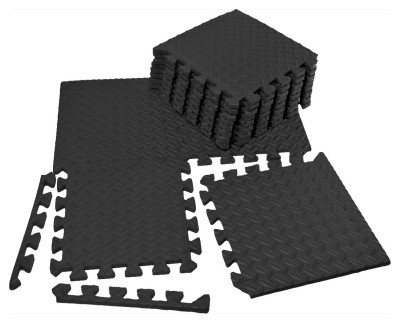 Татами мат EasyFit 8 шт (30х30х1 см) хвост ласточки черный