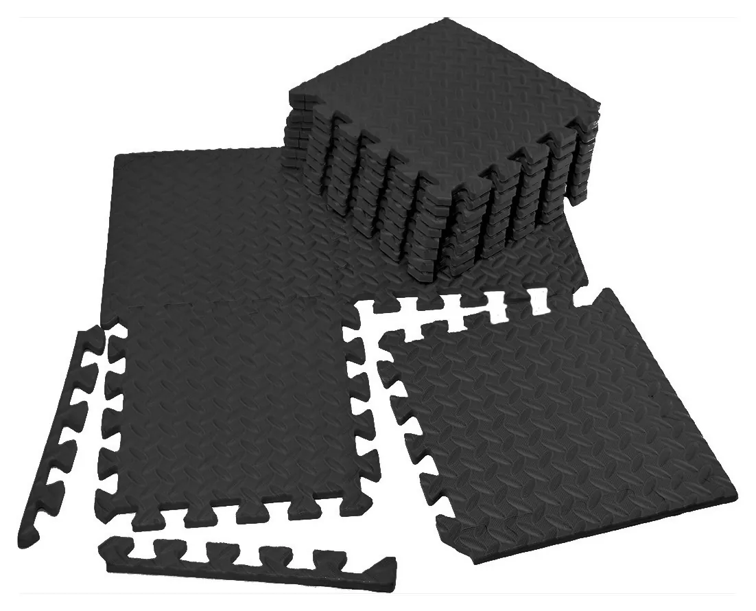 Татамі мат EasyFit 8 шт  (30х30х1 см) хвіст ластівки чорний (EFIT_EF-1950-30-BK)