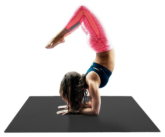 Татами мат EasyFit 8 шт (30х30х1 см) хвост ласточки черный