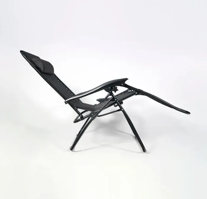 Розкладне крісло шезлонг LEOBRO Zero Gravity Чорне (HT-167D BLACK)