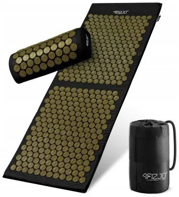 Коврик акупунктурный с валиком 4FIZJO Classic Mat XL Аппликатор Кузнецова Black/Gold (P-5907739315052)
