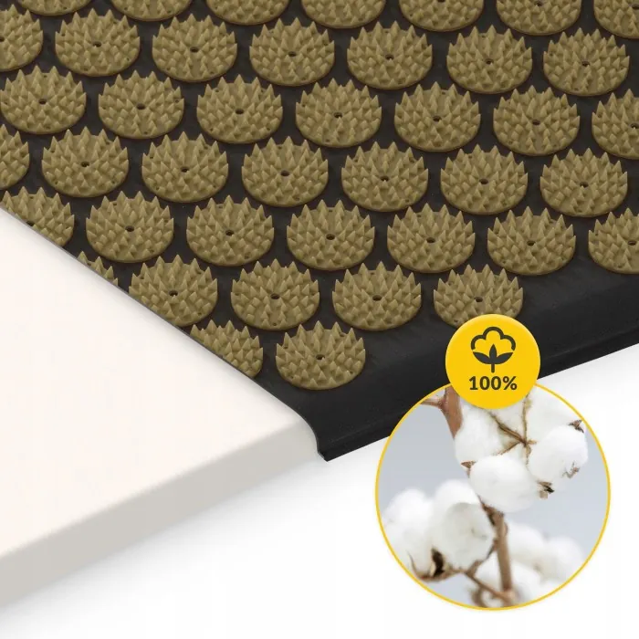 Коврик акупунктурный с валиком 4FIZJO Classic Mat XL Аппликатор Кузнецова Black/Gold (P-5907739315052)