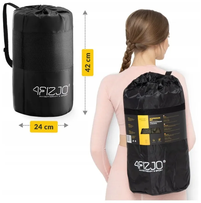 Коврик акупунктурный с валиком 4FIZJO Classic Mat XL Аппликатор Кузнецова Black/Gold (P-5907739315052)