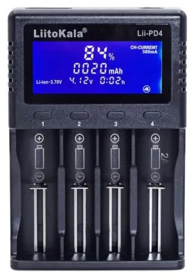 Зарядное устройство для Liitokala Lii-PD4, 4 канала, Ni-Mh/Li-ion/LiFePo4, 220V/12V, LCD, Box