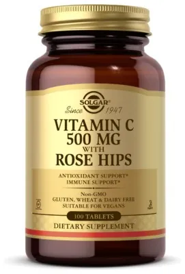 Vitamin C 500mg с Rose Hips - 100 tabs