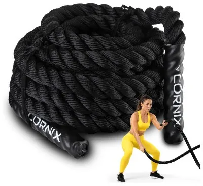 Канат тренировочный Cornix Battle Rope 9 м для кроссфита XR-0573 Black