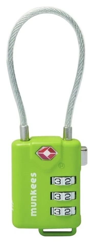 Munkees 3609 брелок-замок TSA Cable Combi Lock lime (3609-LM)