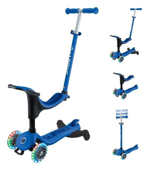 Самокат GLOBBER серії GO UP SPORTY 360 синій, до 20/50кг 1+, колеса з підсвіткою, укр, укр