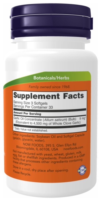 Garlic Oil 1500mg - 100 sgels