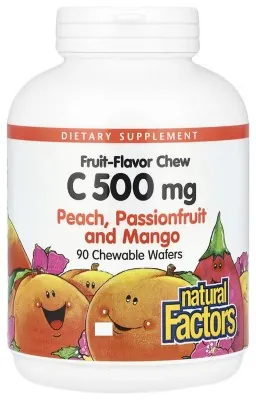 Vitamin C 500 mg - 90 Chewable Wafers Peach Passion Fruit and Mango