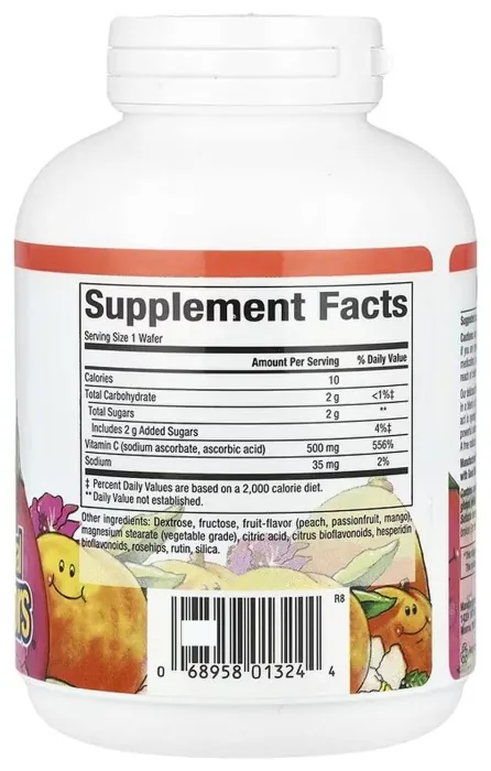 Vitamin C 500 mg - 90 Chewable Wafers Peach Passion Fruit and Mango