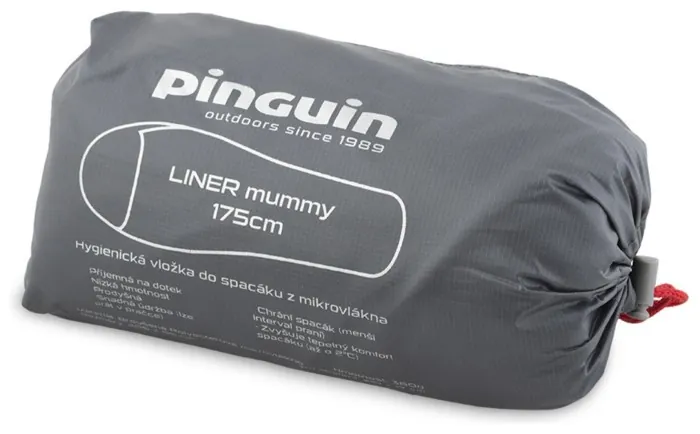 Вкладываешь в спальный мешок Pinguin Liner Mummy 185 см, Grey