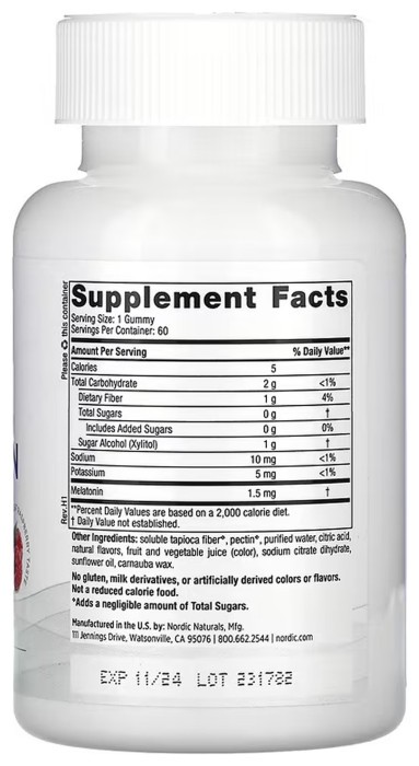 Zero Sugar Melatonin - 60 gummies