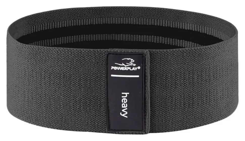 Тканина гумка для фітнесу та спорту PowerPlay 4111 Hip Band L Light Чорна (d_84cm) (PP_PP_4111_Black_L)