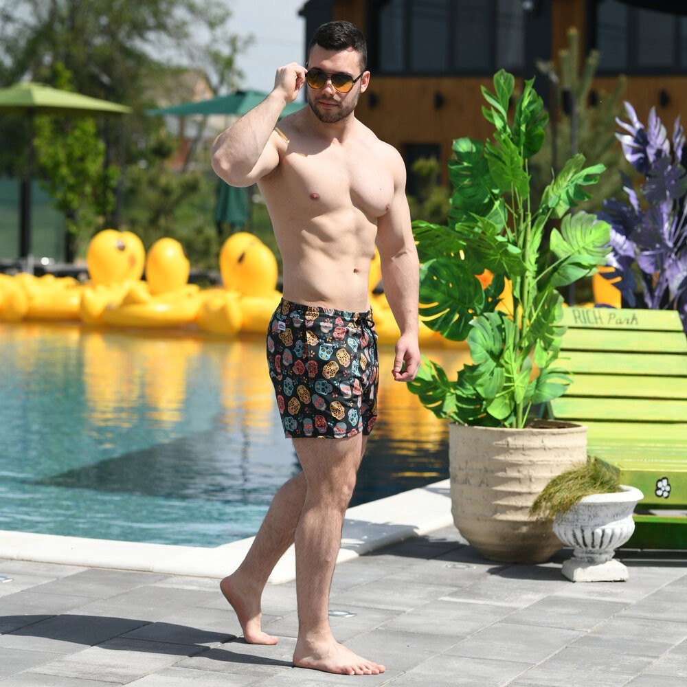 Плавальні шорти чоловічі Pobedov Pool day Kolorovi cherepy