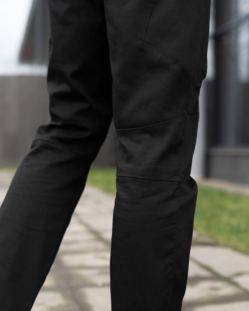 Брюки карго мужские черные базовые котоновые Pobedov Skystone