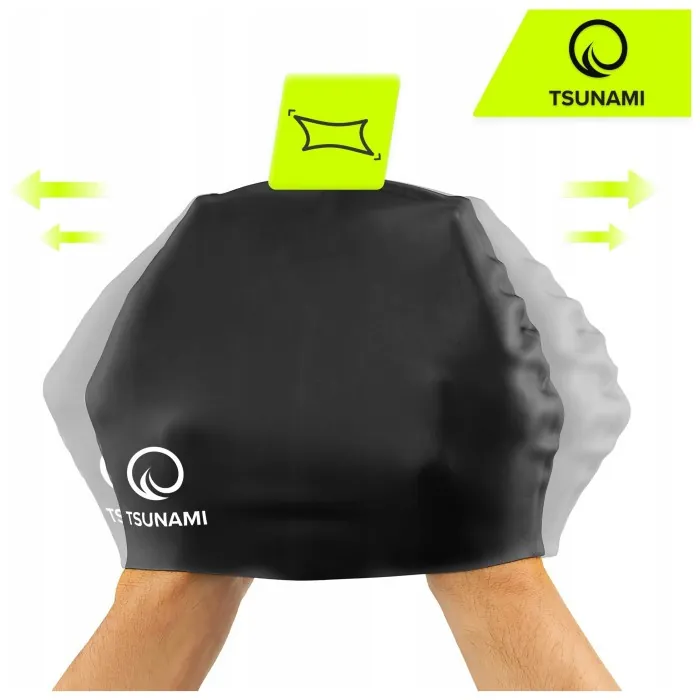 Шапочка для плавания TSUNAMI Kids детская Black (P-5905973401791)