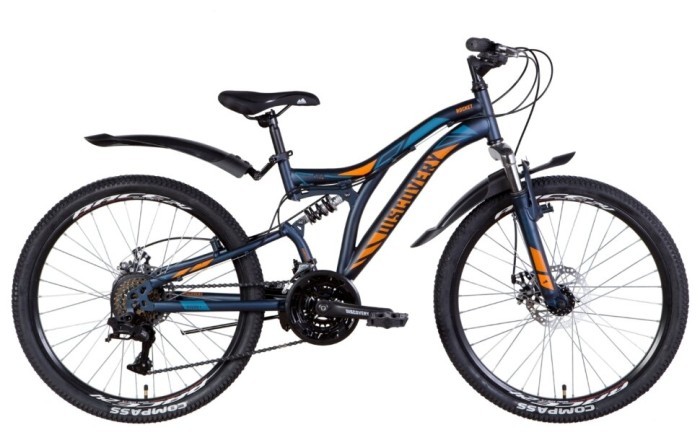 Велосипед 24" Discovery ROCKET AM2 DD 2022 (темно-синий с оранжевым (м))